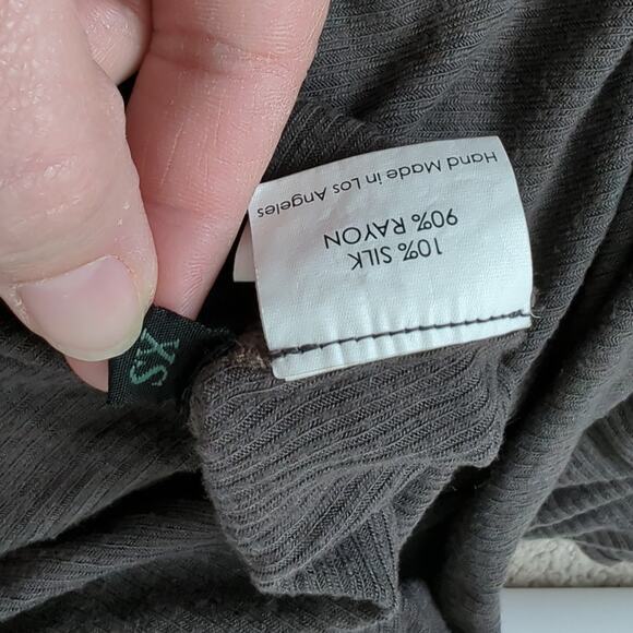 Enza Costa Jersey Knit 2-Pc Tank Top Shirts Women's  Size XS M Silk Rayon Brown - Picture 5 of 7